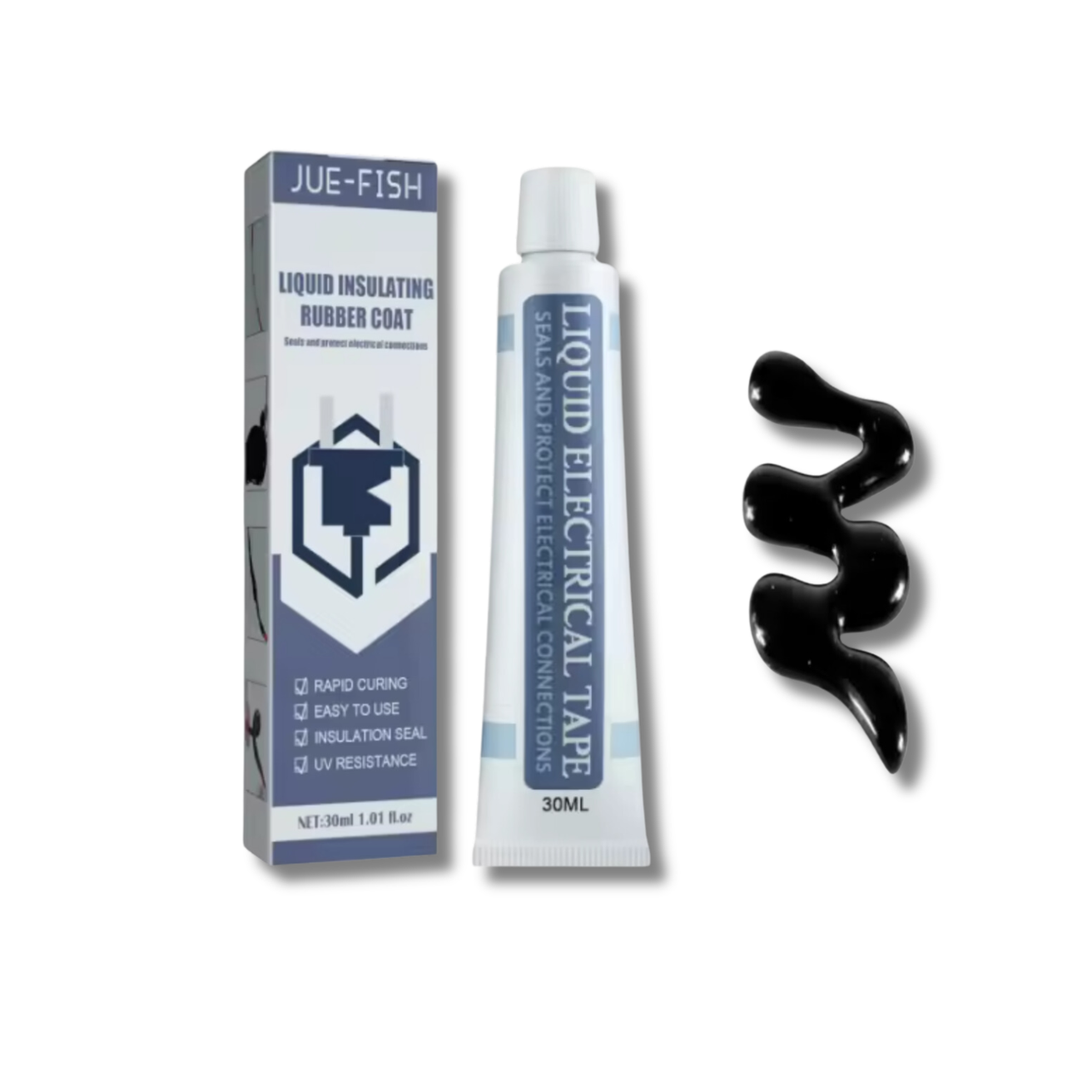 Рідка ізоляція еластична рідка ізоляційна стрічка ізоляція проводів JUE-FISH чорна 30ml, фото 1