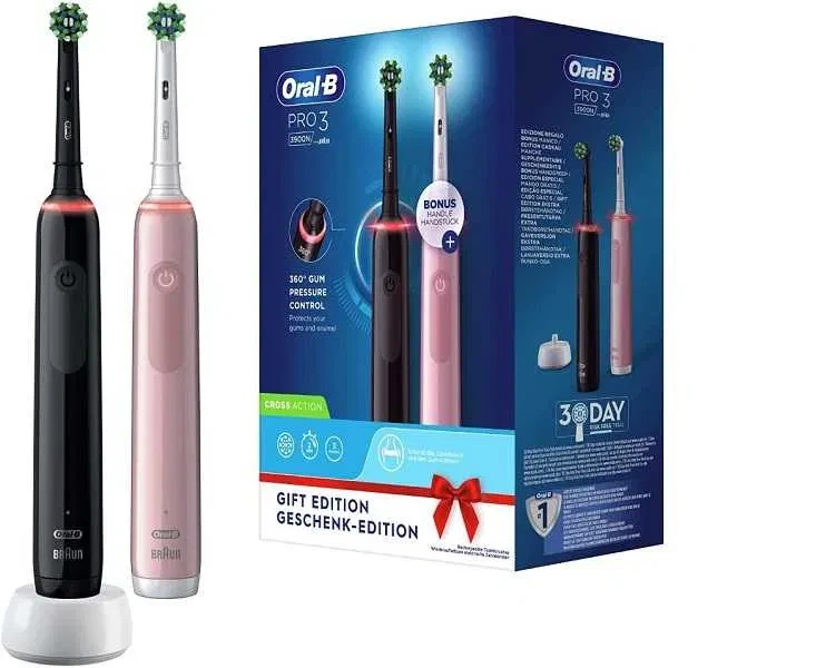 Oral-B PRO 3 3900  Black&Rose Набір електричних зубних щіток, фото 1