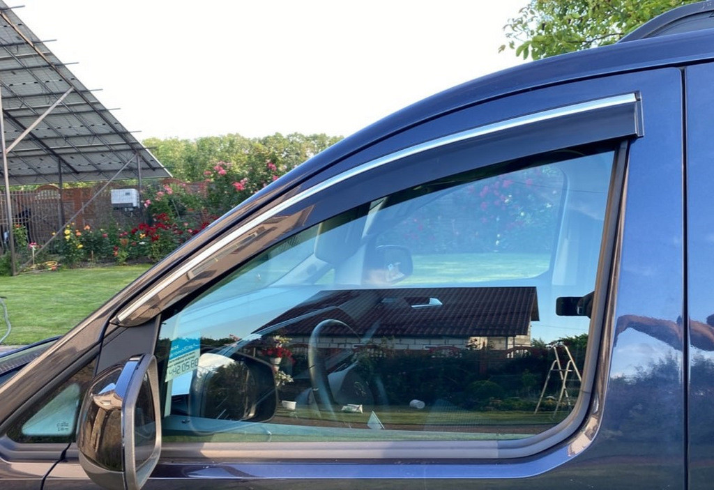 Volkswagen Caddy 2020-2024 - вітровики з хромом (4 шт., Sunplex Chrome)