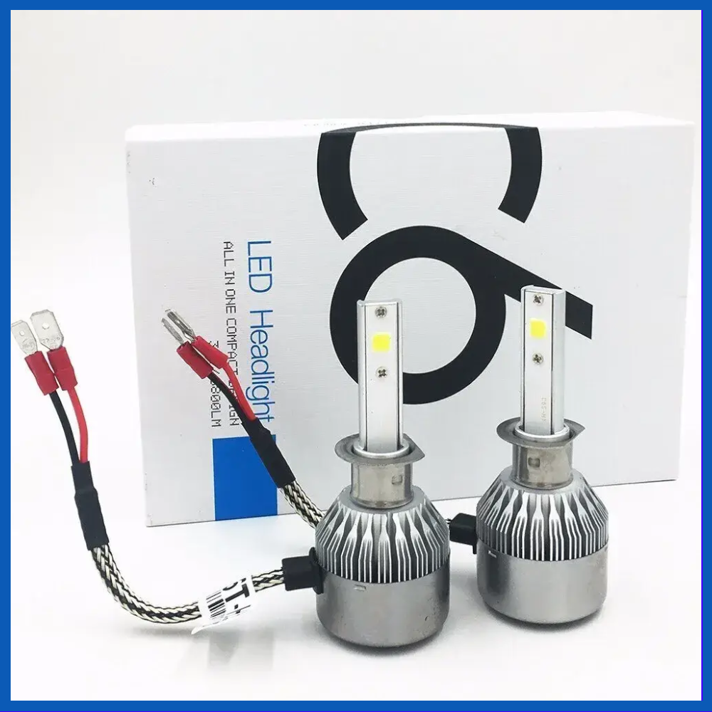 Світлодіодні LED лампи для авто Н3 12V-24V C6 6000K CHIP COB активне охолодження