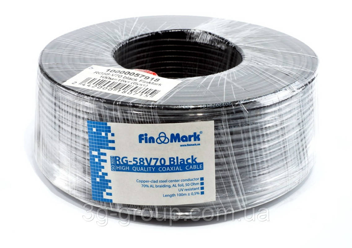 Коаксіальний кабель 50 Ом FinMark RG-58-V70 (100 м)