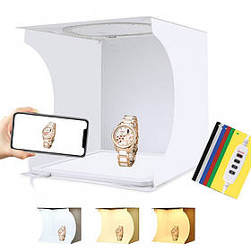 Лайткуб з кільцевою лампою Puluz PKT3201 30x30x30см (Білий)