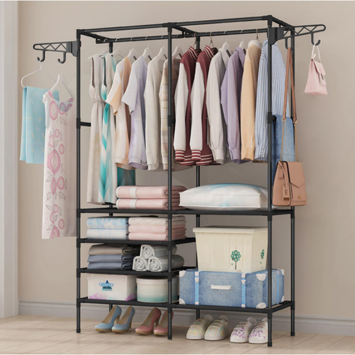 Вішак для одягу (173х86х43 см) Simple Coat Rack Double Row вішалка з полицями