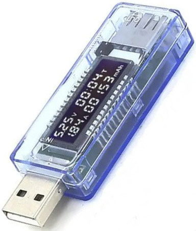 USB тестер KEWEISI KWS-V20: вимірник ємності акумулятора, вольтметр, амперметр