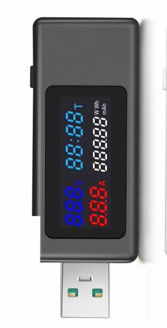 Тестер USB KEWEISI KWS-V30, ватметр 195Вт, амперметр 0-6.5A, вольтметр 4-30В AVADONA