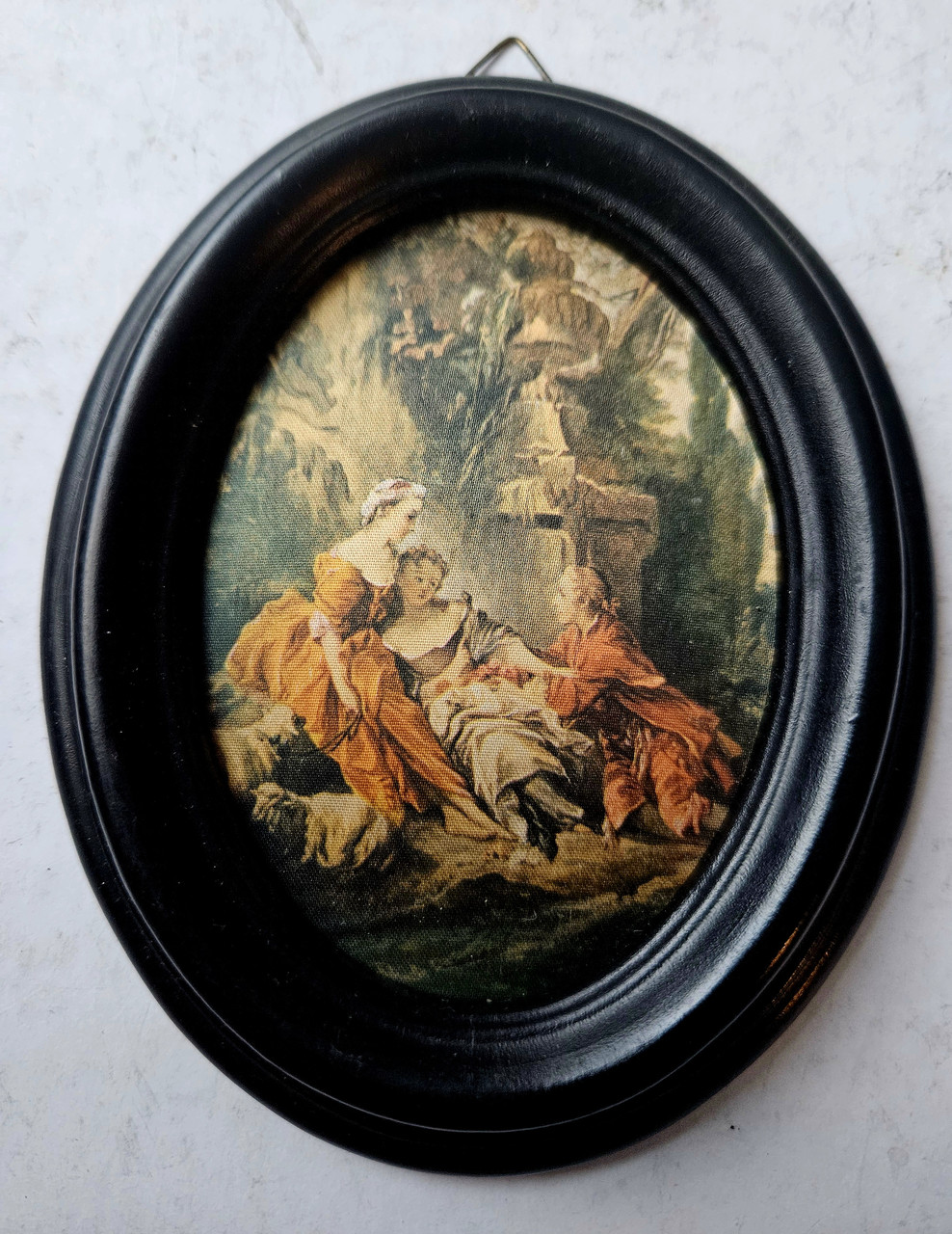 Картина на шовкі в дерев'яній рамі Несподівана зустріч, фото 1