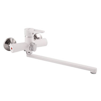 Змішувач для ванни Dante PUD7 045 з довгим виливом, білий, фото 1