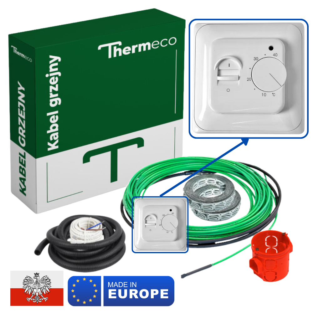 Нагрівальний мат THERMECO 18W + МЕХАНІЧНИЙ ТЕРМОРЕГУЛЯТОР (КОМПЛЕКТ)