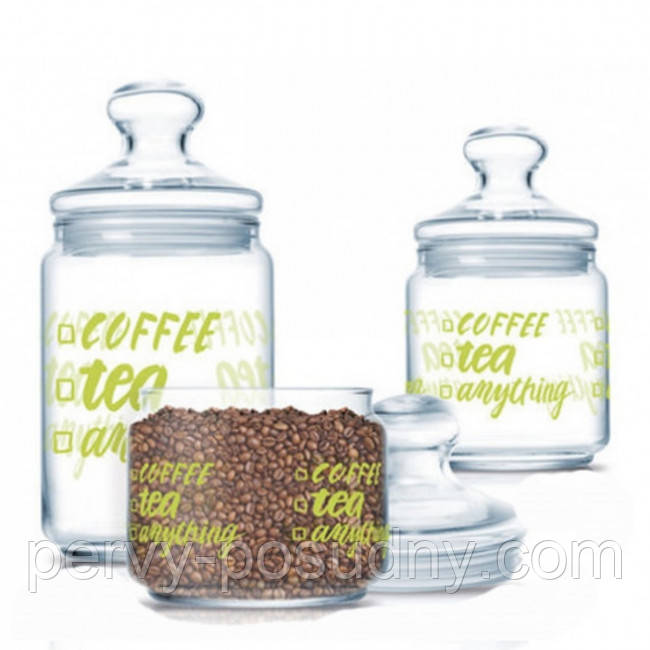 Набір банок для сипучих Coffee Tea 3 шт Luminarc P6667
