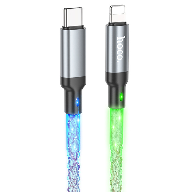 Дата кабель Hoco U112 Shine 20W Type-C to Lightning (1m) Gray, фото 1