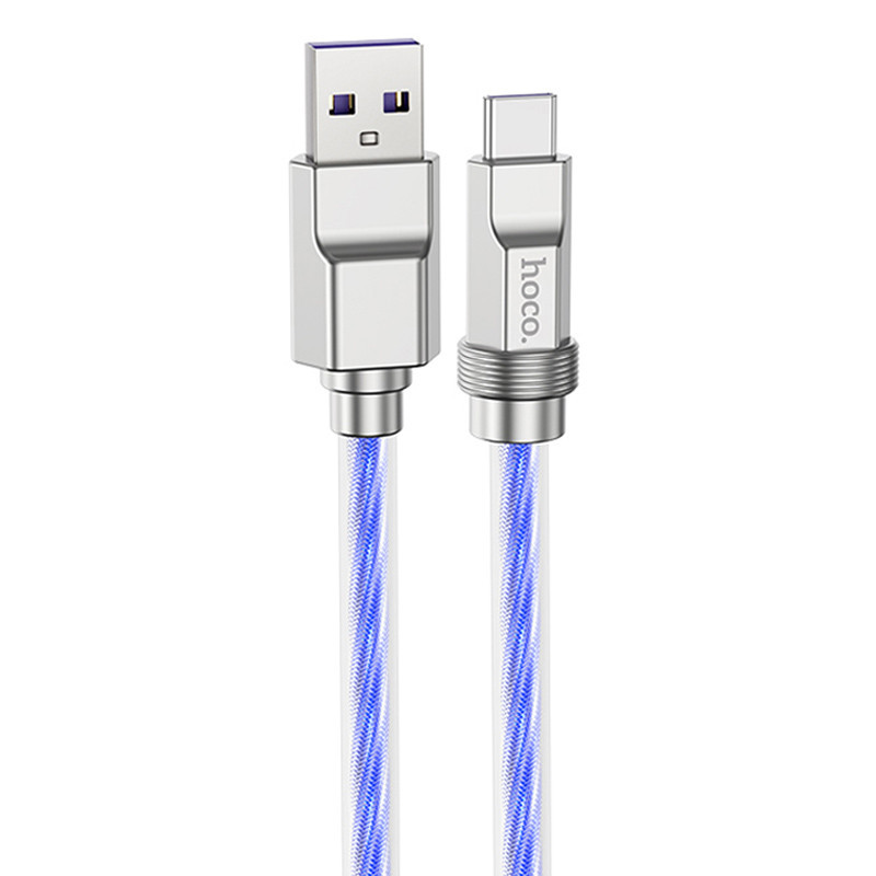 USB кабель Hoco U113 Solid 100W USB to Type-C (1m), Синій, фото 1
