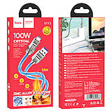 USB кабель Hoco U113 Solid 100W USB to Type-C (1m), Синій, фото 5