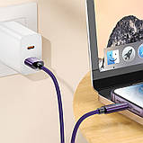 Дата кабель Hoco U125 Benefit 2.4A USB to Lightning with display (1.2m) Purple, фото 4