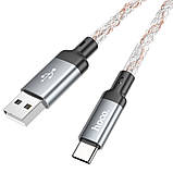 Дата кабель Hoco U112 Shine 2.4A USB to Type-C (1m) Gray, фото 4