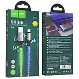 Дата кабель Hoco U112 Shine 2.4A USB to Type-C (1m) Gray, фото 6