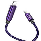 Такта кабель Hoco U125 Benefit 27W Type-C to Lightning with display (1.2m) Purple, фото 3
