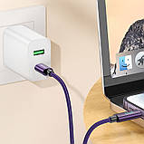 Такта кабель Hoco U125 Benefit 27W Type-C to Lightning with display (1.2m) Purple, фото 4