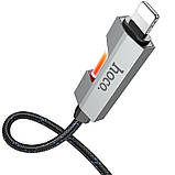 Дата кабель Hoco U123 Regent colorful 2.4A USB to Lightning (1.2m) Black, фото 4