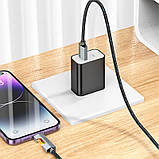 Дата кабель Hoco U123 Regent colorful 2.4A USB to Lightning (1.2m) Black, фото 5