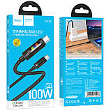 Дата кабель Hoco U126 Lantern 100W Type-C to Type-C (1.2m) Black, фото 4