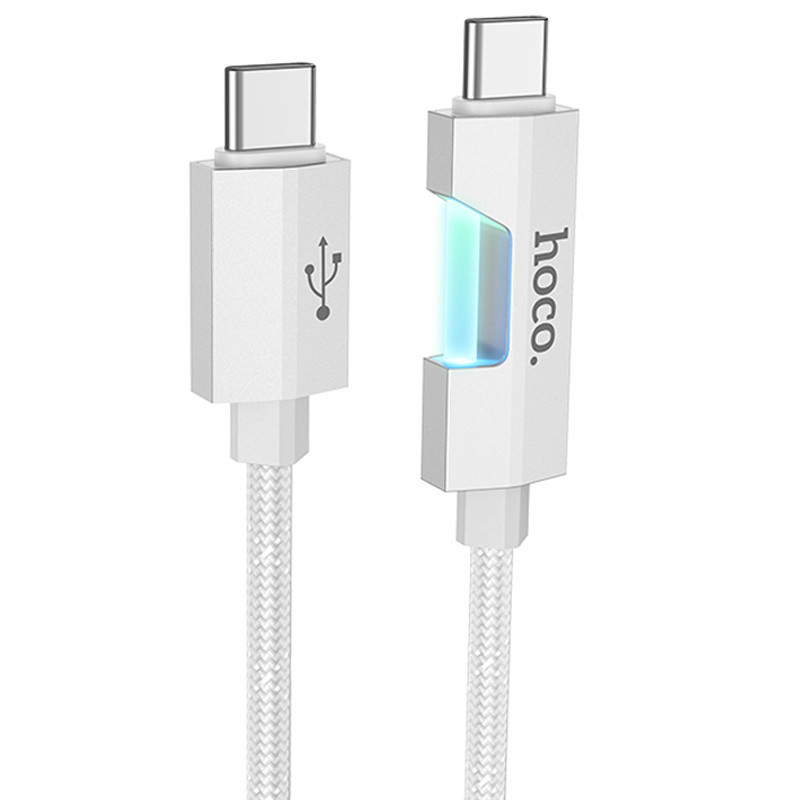 Дата кабель Hoco U123 Regent colorful 60W Type-C to Type-C (1.2m) Gray, фото 1