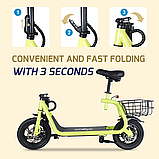 Електросамокат Windgoo B9 500Вт із сидінням, колеса 12дюйм Зелений, фото 9