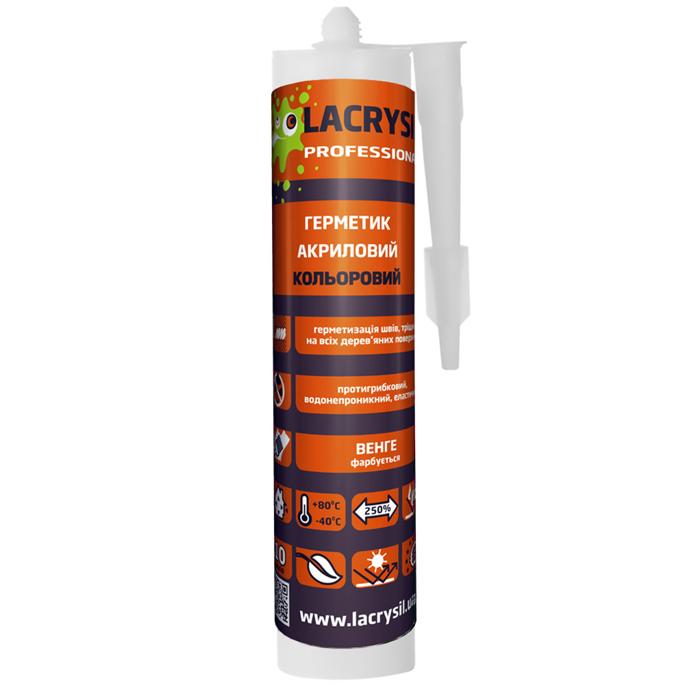 Герметик акриловий "КОЛЬОРОВИЙ", 0,4 кг (венге)