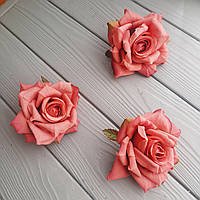 Троянди з тканини колір засушена троянда гостролиста (головка без листя) — 9 см