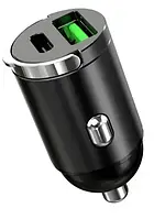 Автомобільна USB зарядка зі швидкою зарядкою /USB/Type-C/QC3.0 18W/