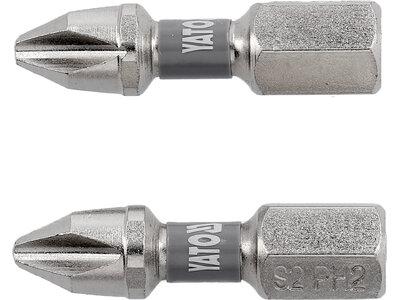 Насадка викруткова PH2х25мм шпиндель HEX 1/4" нікельована YATO 2 шт.