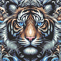 Схема для вишивки бісером ,, Магічний Погляд, Тигр.(чорний)  Сб-3-80
