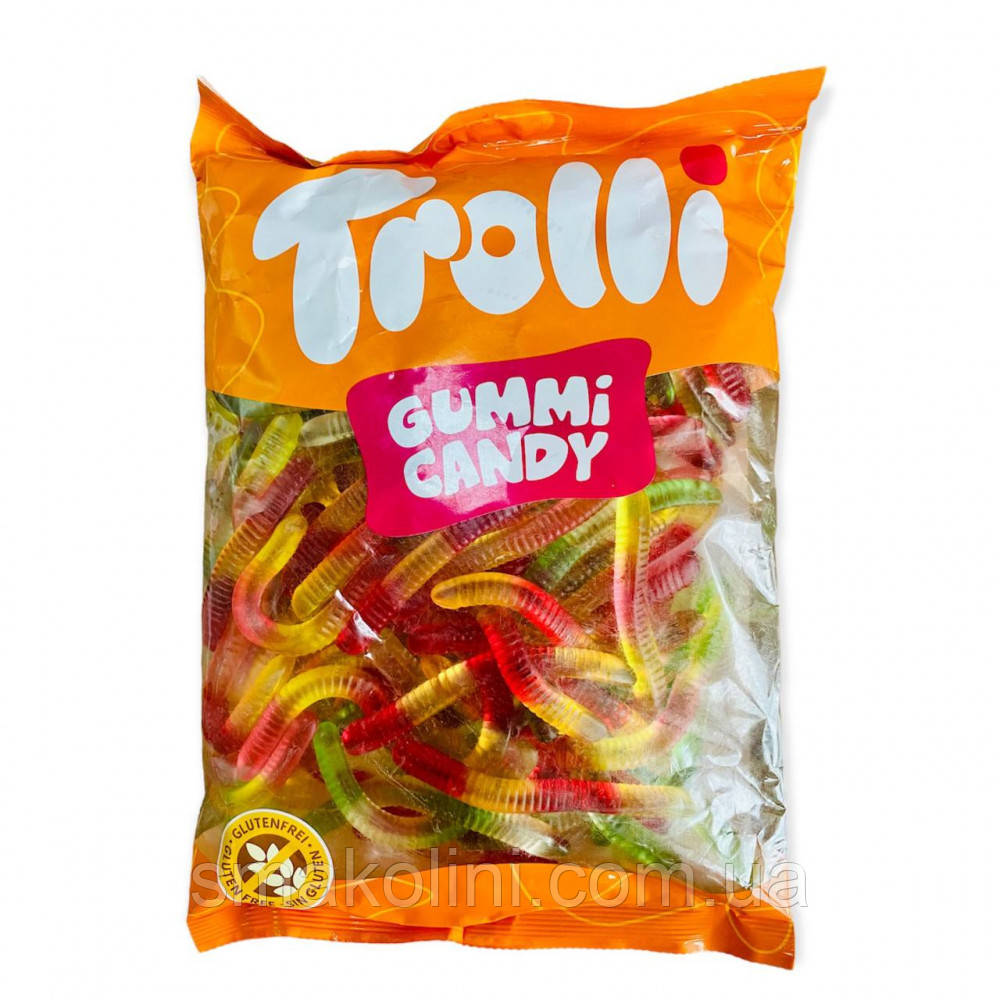 Черв'яки жувальний мармелад желейні цукерки Trolli, Німеччина 1 кг/уп
