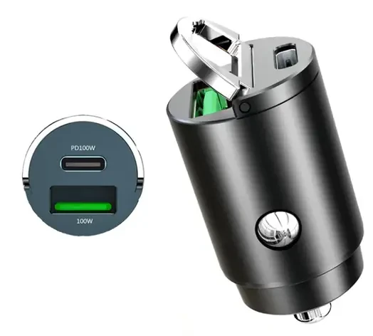 Автомобільна USB зарядка зі швидкою зарядкою /USB/Type-C/QC3.0,PD 30W/