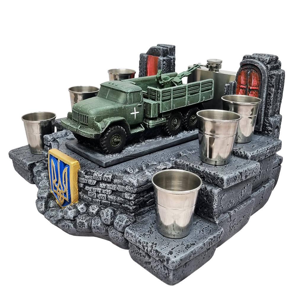 Штоф ЗіЛ 131+ ЗУ-23-2 №2 декоративна підставка, тематичний Міні Бар, фото 1