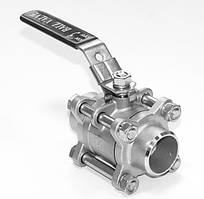 Кран нержавіючий під приварення (зварювання-зварювання) трехсоставной