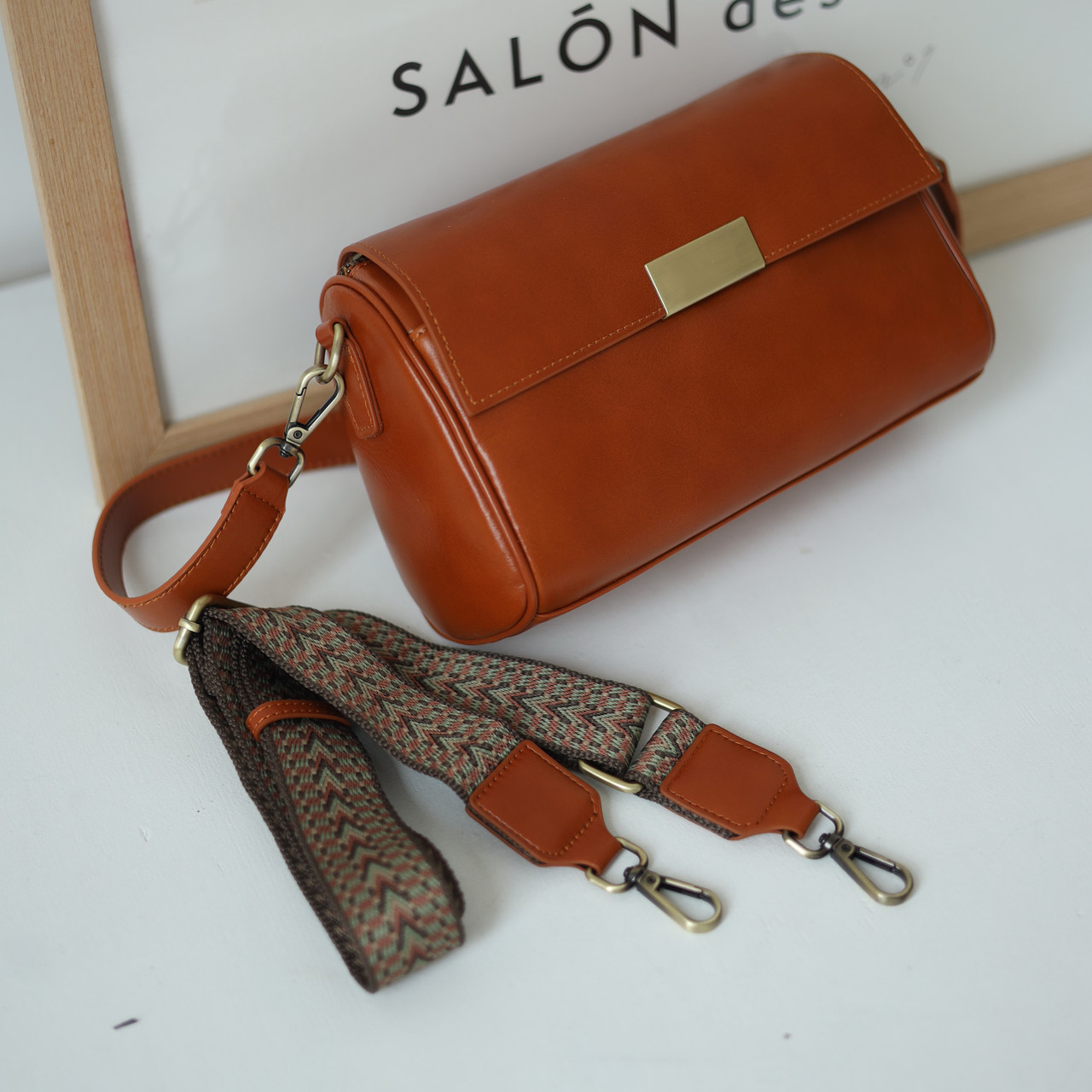Crossbody натуральна шкіра рудий Арт.9251 brown VIVAVERBA Україна — (59)