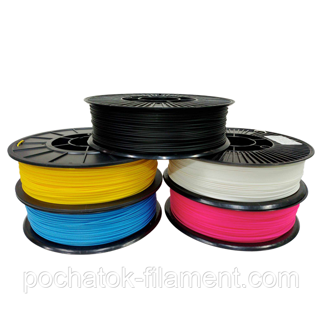 Набір 5в1 PLA філамент пластик для 3D принтера Pochatok Filament 1,75 мм 0,75 кг, фото 1