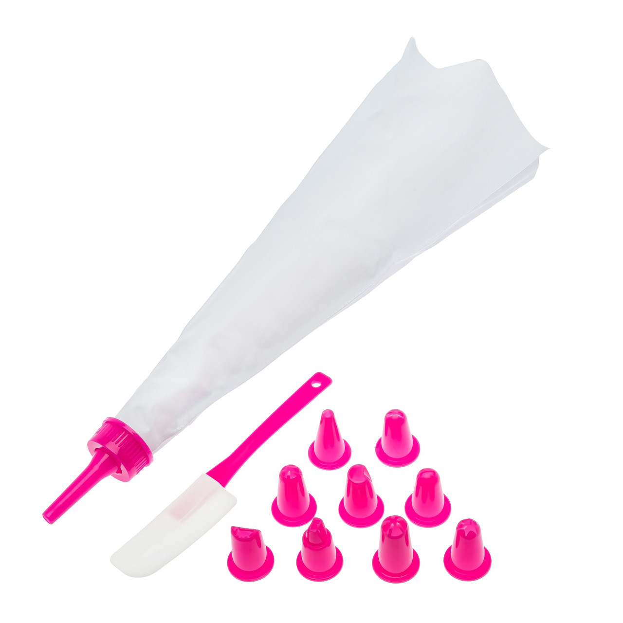 Набір кондитерський (шпатель, силіконовий мішок багаторазовий і 9 насадок)