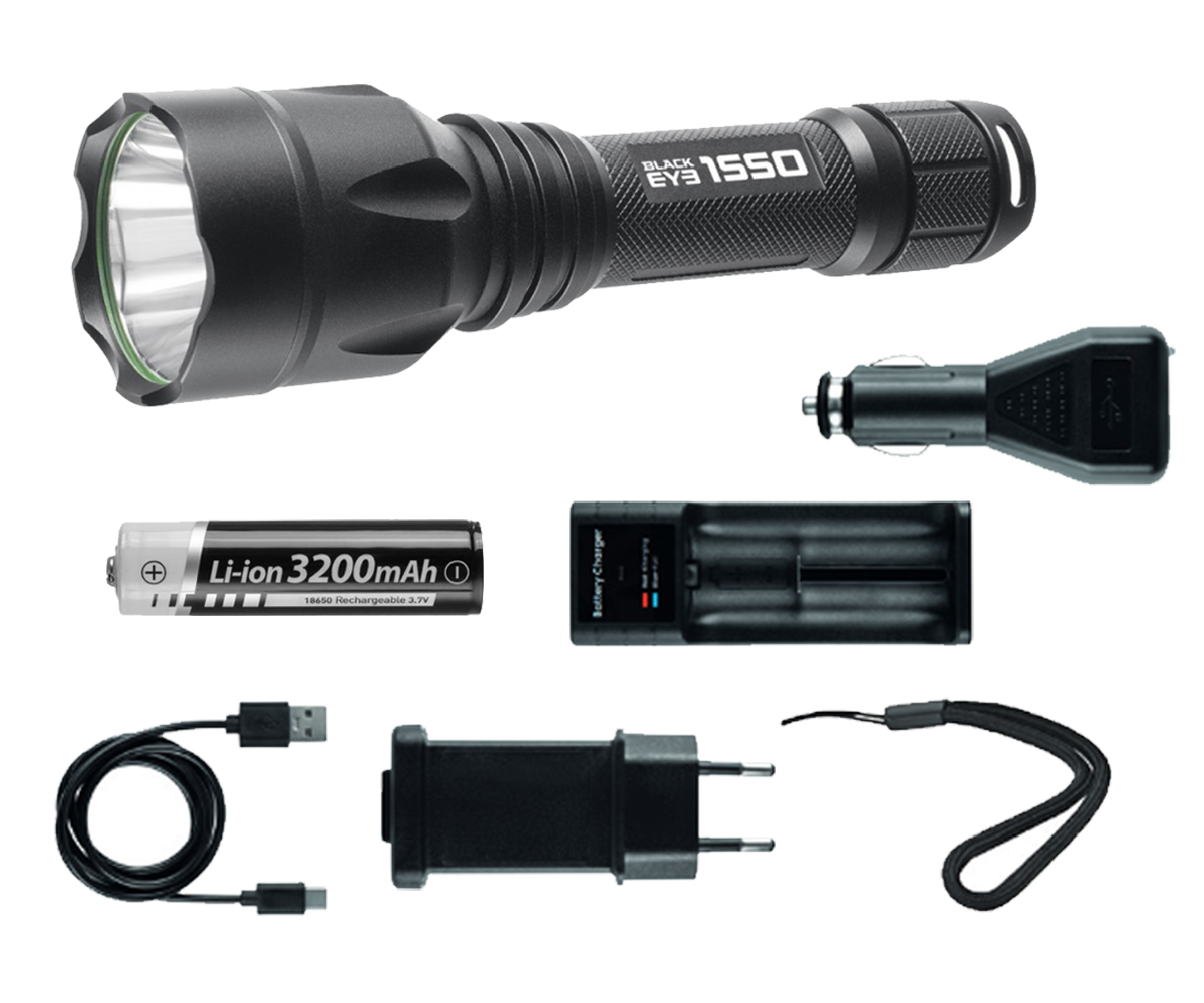 Ручний тактичний ліхтар Mactronic Black Eye 1550 | 1550 лм, потужний, далекобійний, надійний, USB Type-C зарядка
