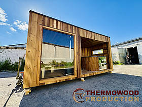 Сауна з купіллю 5,4х2,4х2,7м LUX комплектації та виконання від виробника Thermowood Production