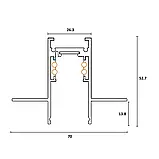 Врізний магнітний шинопровід під гіпсокартон для трекових світильників 3м чорний ALUMLED ALMG-TR 3M (4 жили), фото 4