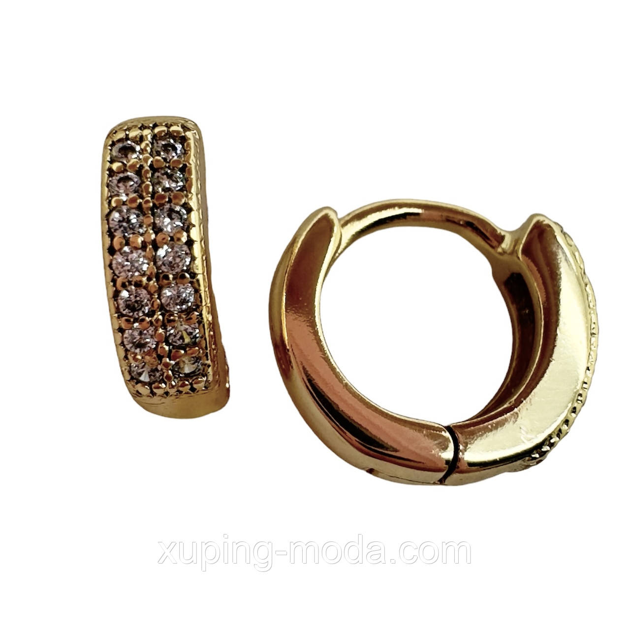 Сережки ксюпінг. 10х3 мм. 18 к, фото 1