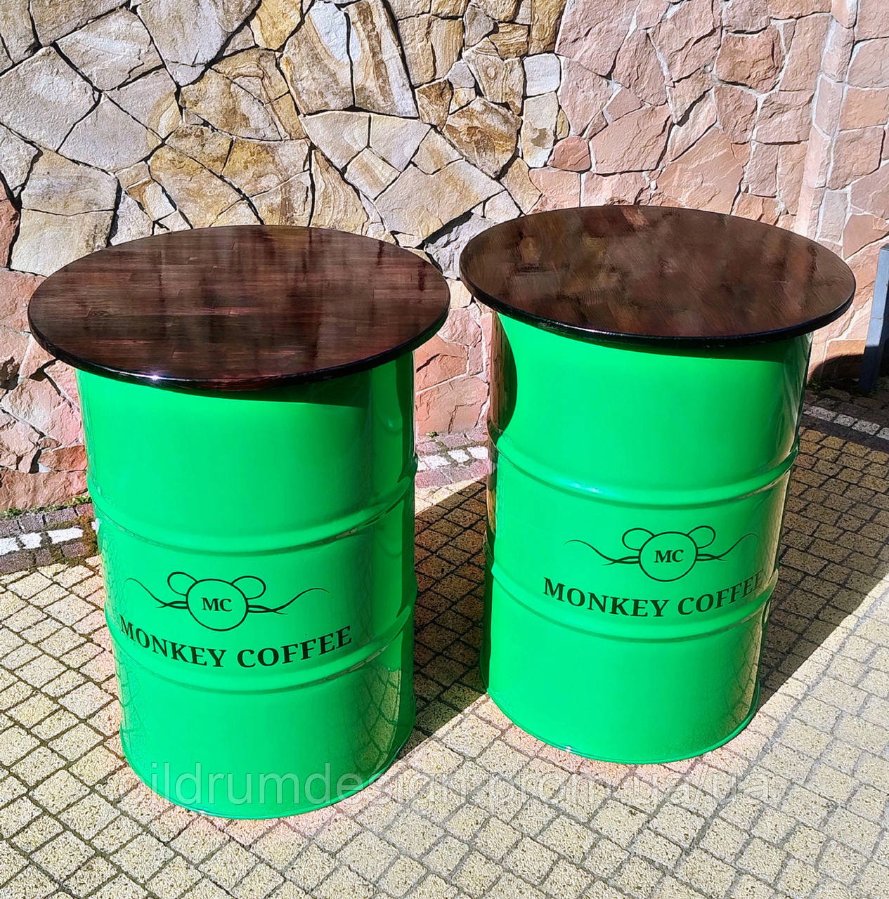 Стол из бочки с логотипом вашего бренда. Стол для кофейни, бара (ID ...