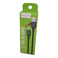Кабель Micro USB 2.4А силіконовий Чорний Х101, 27631 Hoco