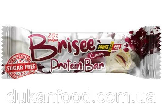 Протеїновий батончик BRISEE BAR з вишнею, 25% білка, БЕЗ ЦУКРУ, 55 г