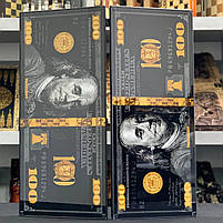 Нарди скляні в алюмінієвому корпусі Чорний Долар 61×27×5см на подарунко, фото 2