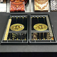 Нарди скляні в алюмінієвому корпусі Чорний Долар 61×27×5см на подарунко, фото 10