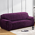 Чохол на кутовий диван 3-х+2-місний homytex, велюровий чохол на диван кутовий набір 3.2 Фіолетовий, фото 5