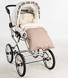 Зимовий коричневий конверт-чохол на хутрі у коляску та санки (3 в 1), фото 4