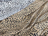 Тканина супер софт, леопардовий принт на бежевому фоні. №2230, фото 9